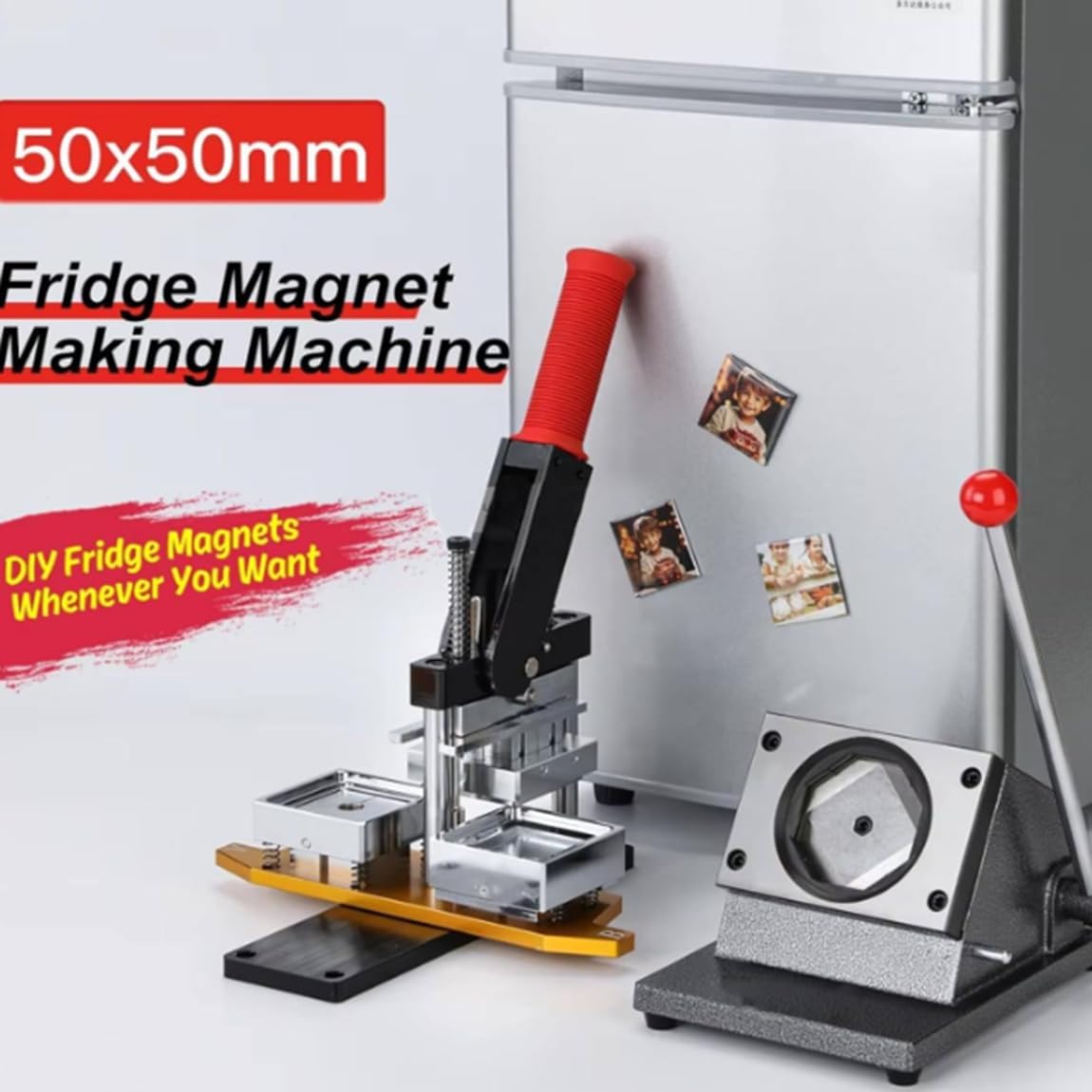 2x2 Inch Custom Photo Magnet Maker Machine + 100 Supplies Beginner Set