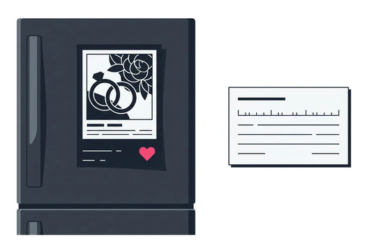 Professional header image for list-based article: Custom Photo Magnets for Weddings: Favours, Save-the-Date...